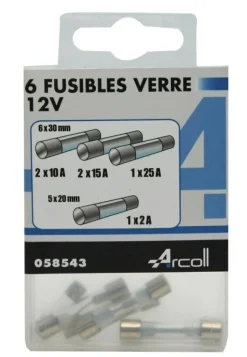 6 Fusibles en verre Citroën et véhicule japonais