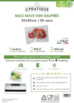 50 sacs sous vide gaufrés 30 x 50 cm