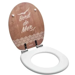 Abattant WC de toilette trendy Line Woody Chevron WIRQUIN