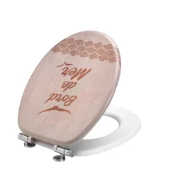 Abattant WC de toilette trendy Line Woody Chevron WIRQUIN
