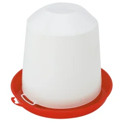 Abreuvoir en plastique blanc/rouge 5L