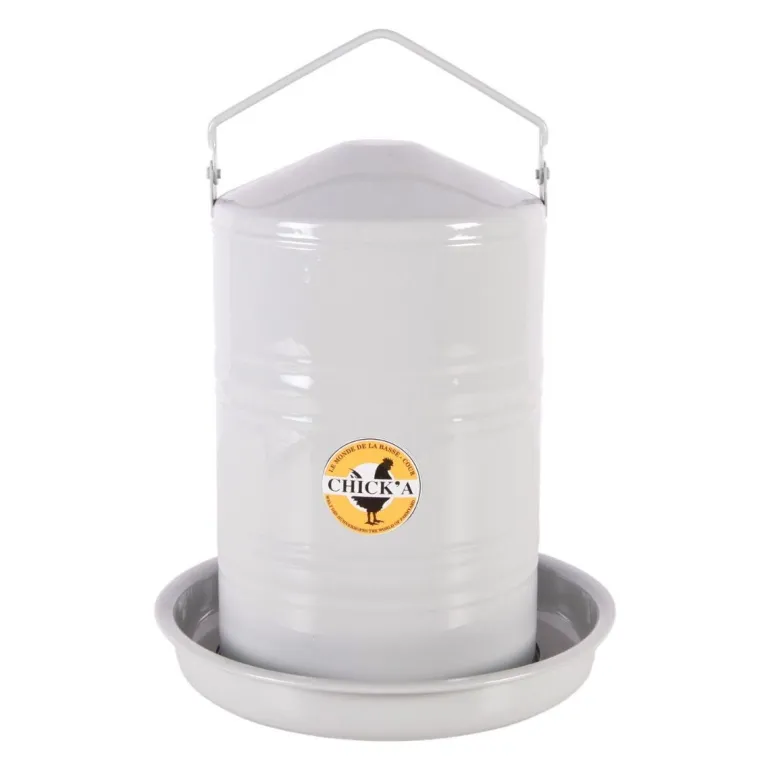 Abreuvoir métal en époxy gris clair 5L