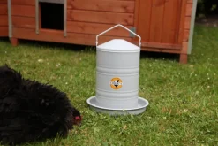 Abreuvoir métal en époxy gris clair 5L