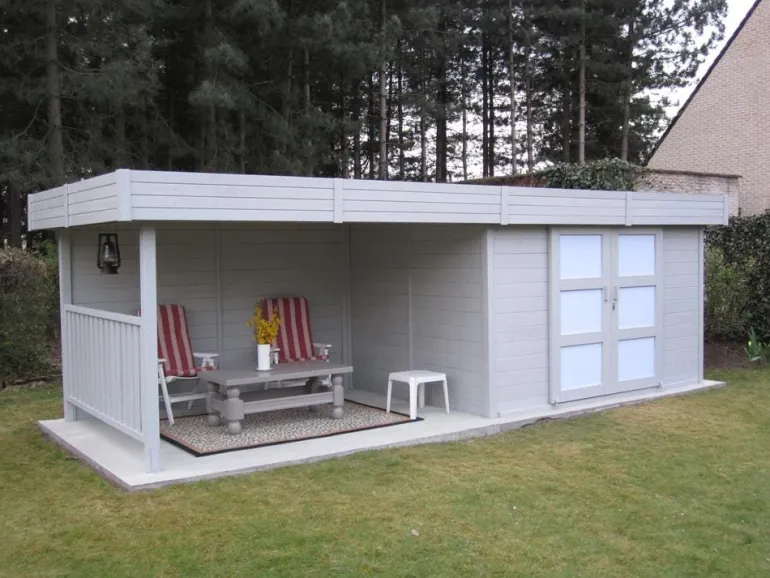 Abri de jardin en bois blanc Arhus 7,96 m²
