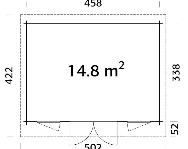 Abri de jardin en bois blanc Bret 14,80 m²