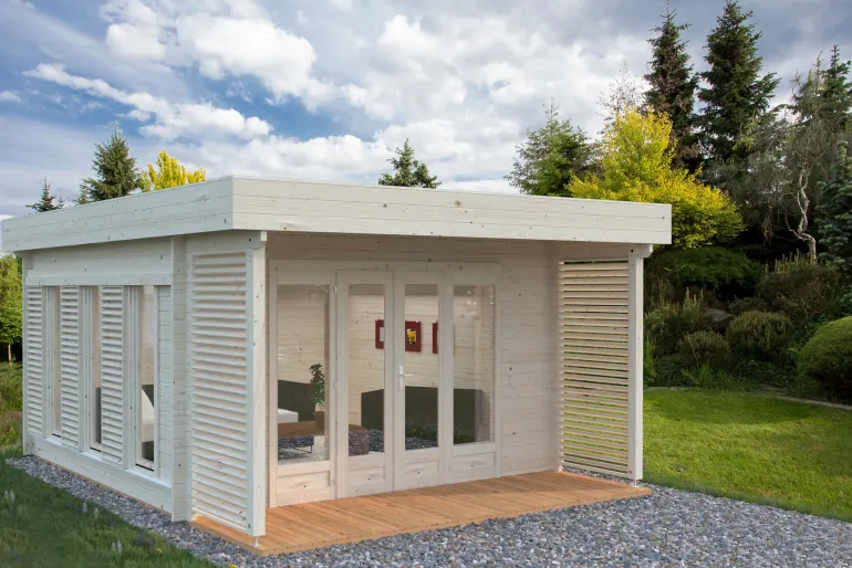 Abri de jardin en bois blanc Caroline 14,50 m²
