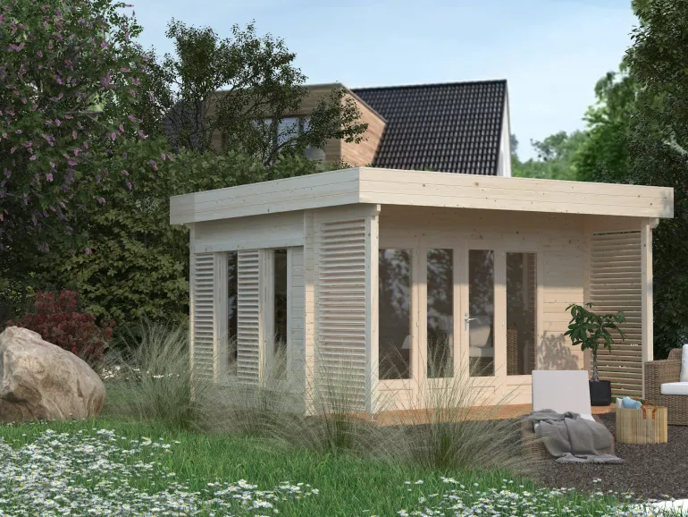 Abri de jardin en bois blanc Caroline 10,20 m²