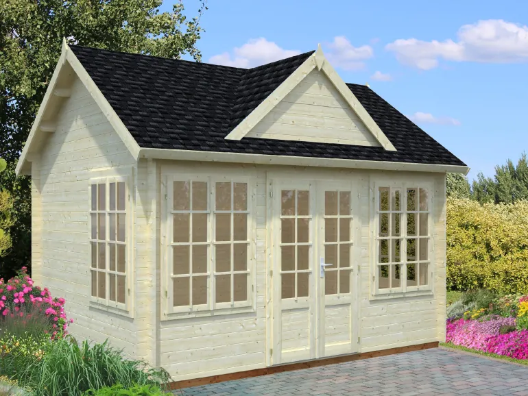 Abri de jardin en bois blanc Claudia 11,50 m²