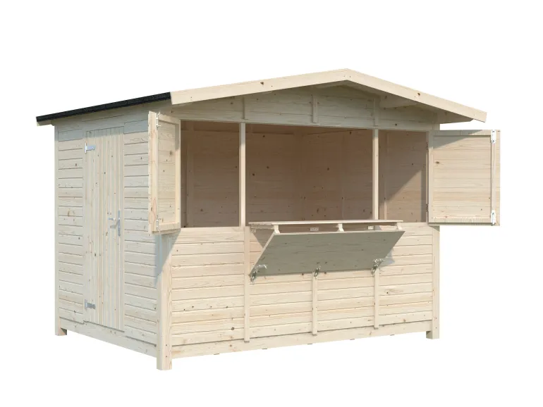 Abri de jardin en bois blanc Folding kiosk 6,20 m²