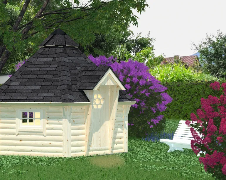 Abri de jardin en bois blanc Grill finlandais eva 8,70 m²