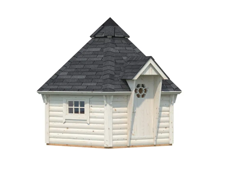 Abri de jardin en bois blanc Grill finlandais eva 11,40 m²