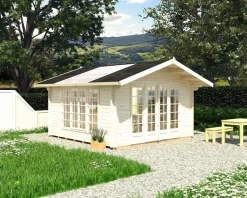 Abri de jardin en bois blanc Irene 13,90 m²
