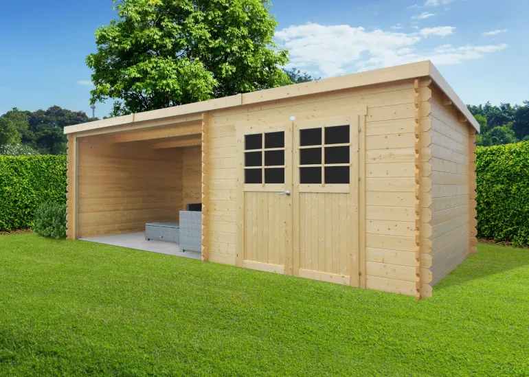Abri de jardin en bois blanc Rohan 8,88 m²