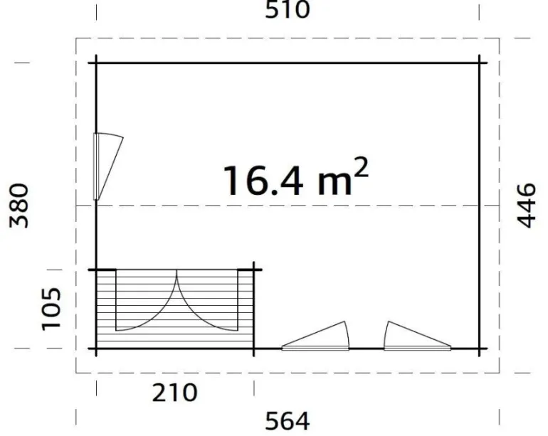 Abri de jardin en bois blanc Susanna 16,40 m²