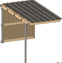 Abri prairie simple pente 2,20x4,18 m bardage/bac acier gris