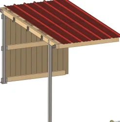 Abri prairie simple pente 2,20x4,18 m bardage/bac acier bdx