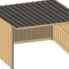 Abri prairie simple pente 4,18x4,18 m bardage/bac acier gris