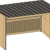 Abri prairie simple pente 3,18x4,18 m bardage/bac acier gris