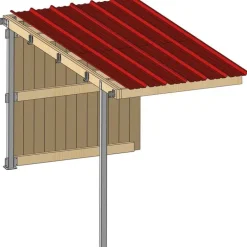 Abri prairie simple pente 2,20x4,18 m clin/bac acier bdx