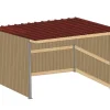 Abri prairie simple pente 3,18x4,18 m clin/bac acier bdx