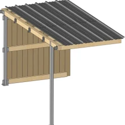 Abri prairie simple pente 2,20x4,18 m planche/bac acier gris