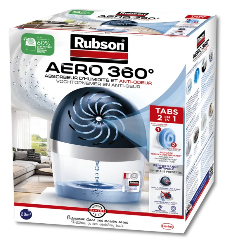 Absorbeur d'humidité AERO 360° + 3 recharges RUBSON