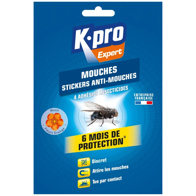 Adhésif anti-mouches motif fleur (x4) K.PRO