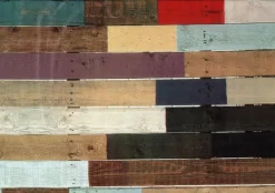 Adhésif décoratif 45cm x 2m Lattes multicolor