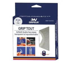 Adhésif double face Grip'Tout transparent 30mm x 3m
