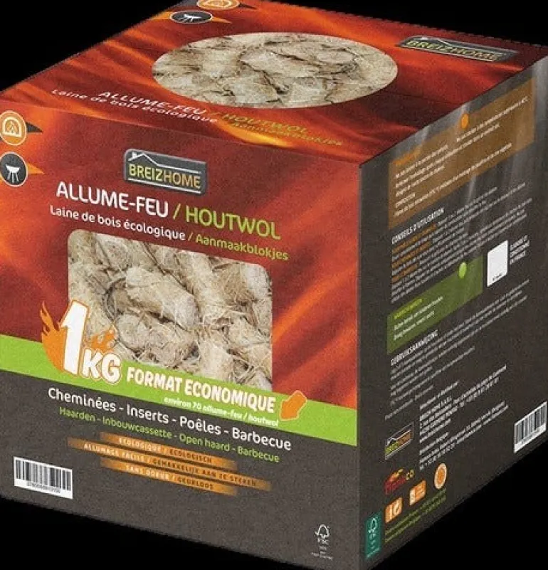 Allume-feu laine de bois boîte de 1kg