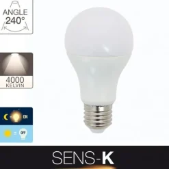 Ampoule A60 LED détecteur crépusculaire E27 60W