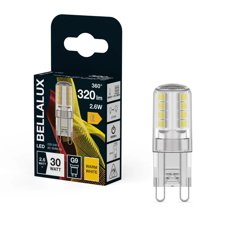 Ampoule Bellalux Led Capsule Clair 2,6W=30 G9 Chaud