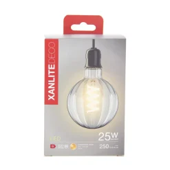 Ampoule filament LED déco G95 E27 250lm 9W 3000k blanc chaud