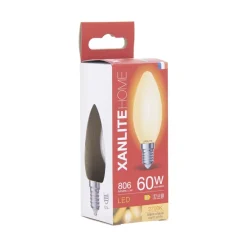 Ampoule filament LED flamme E14 806lm 6,5W 2700k blanc chaud