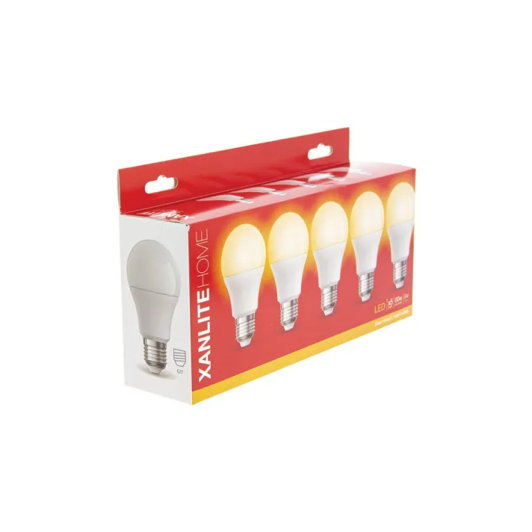 Ampoule LED A60 E27 806lm 9W 2700k blanc chaud x5