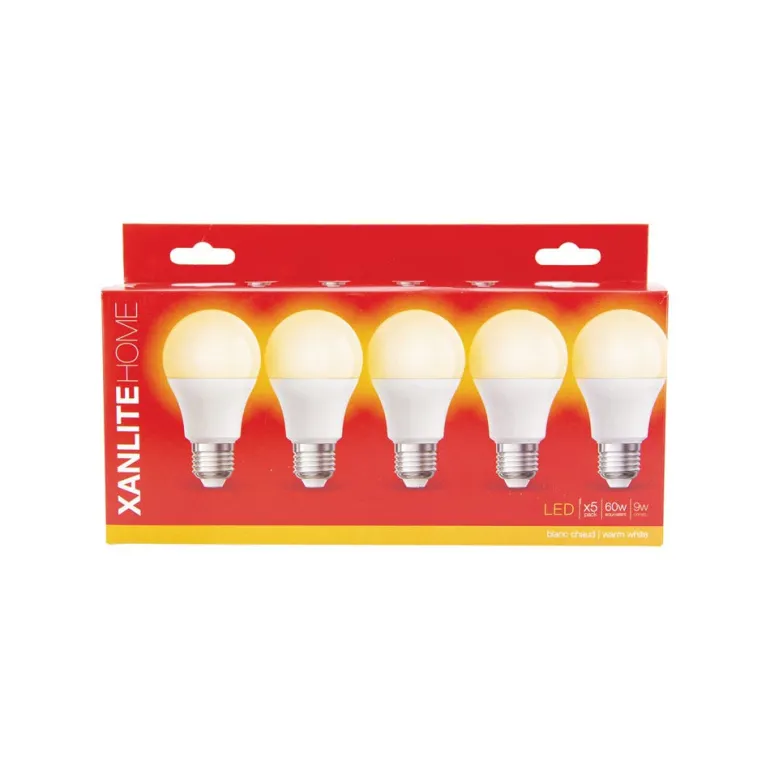 Ampoule LED A60 E27 806lm 9W 2700k blanc chaud x5