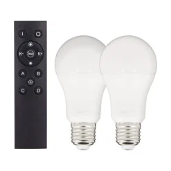 Ampoule LED connectée A60 E27 806lm 9W RVB (x2)+télécommande