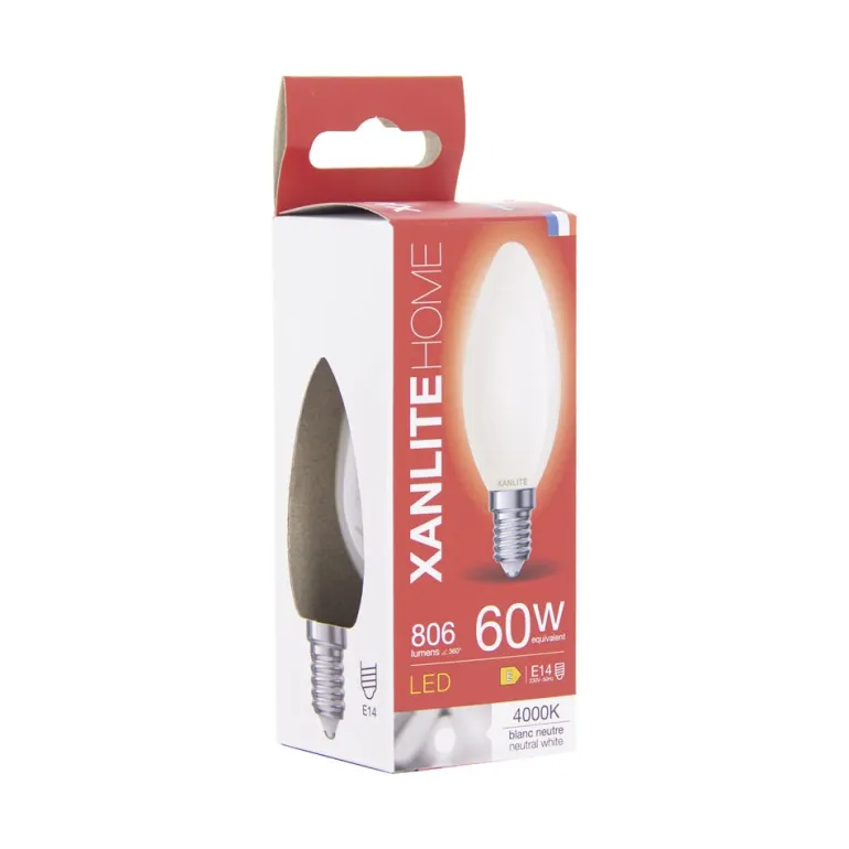 Ampoule LED flamme E14 806lm 6,5W 4000k blanc neutre