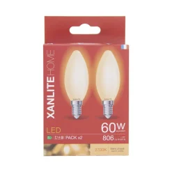 Ampoule LED flamme E14 806lm 6,5W 2700k blanc chaud x2