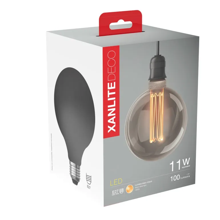 Ampoule LED G125 holo E27 100lm 4W 1800k blanc chaud