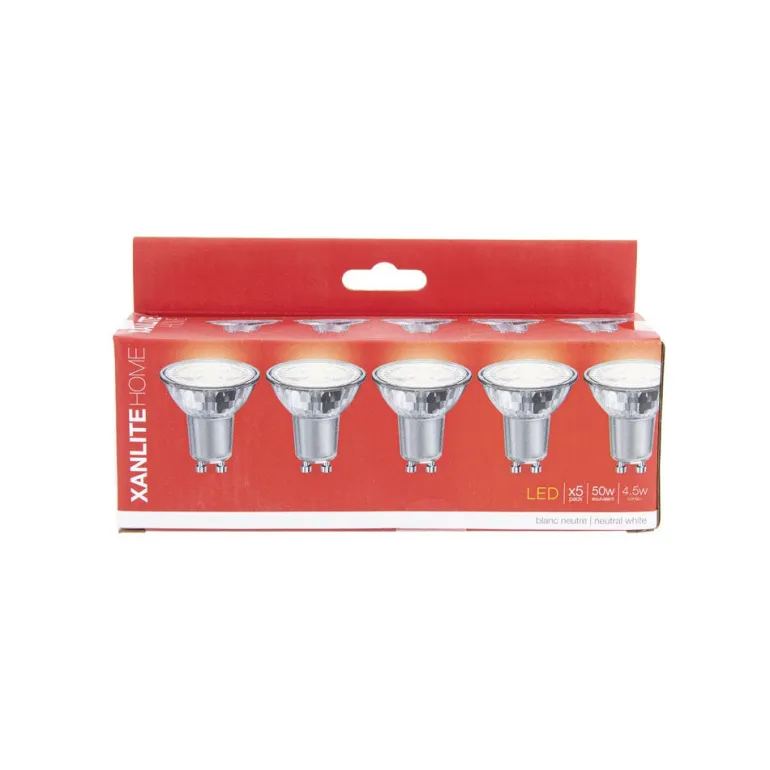 Ampoule LED GU10 345lm 4,8W 4000k blanc neutre x5