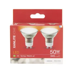 Ampoule LED GU10 345lm 5W 4000K blanc neutre x2