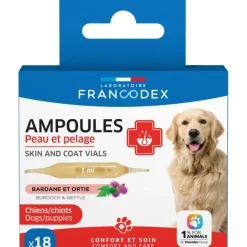 Ampoules spécial peau et pelage pour chien (x18) FRANCODEX