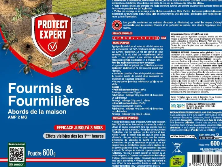 Anti fourmis poudrage 600g PROTECT EXPERT