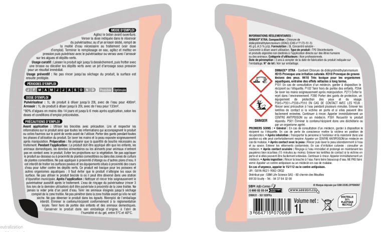 Anti-algues et dépôts verts concentré 1L PROTECT EXPERT