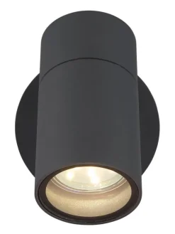 Applique extérieure pivotante en aluminium noir GU10