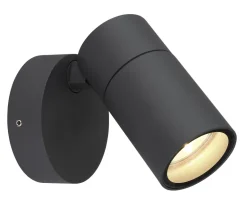 Applique extérieure pivotante en aluminium noir GU10