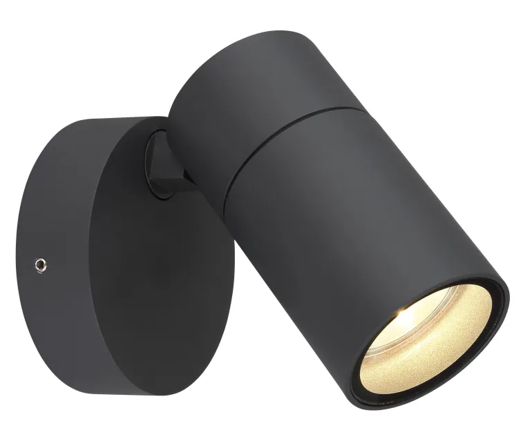 Applique extérieure pivotante en aluminium noir GU10