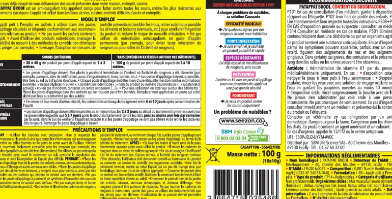 Appât en pâte forte infestation souris 100g CAUSSADE