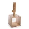 Arbre à chat en bois caféier cube H.70 cm